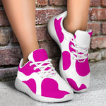 Hot Pink And White Cow Print Sport Shoes GearFrost