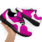 Hot Pink And White Cow Print Sport Shoes GearFrost