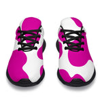 Hot Pink And White Cow Print Sport Shoes GearFrost