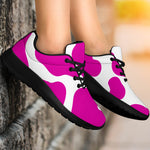 Hot Pink And White Cow Print Sport Shoes GearFrost