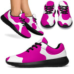 Hot Pink And White Cow Print Sport Shoes GearFrost