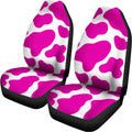 Hot Pink And White Cow Print Universal Fit Car Seat Covers
