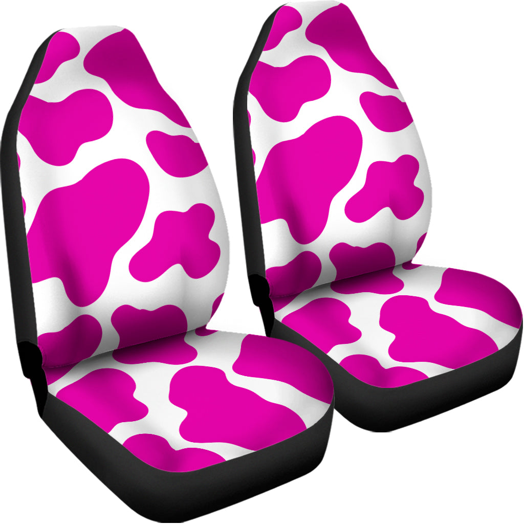 Hot Pink And White Cow Print Universal Fit Car Seat Covers