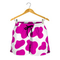 Hot Pink And White Cow Print Women's Shorts