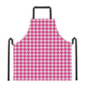 Hot Pink And White Houndstooth Print Apron
