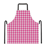 Hot Pink And White Houndstooth Print Apron