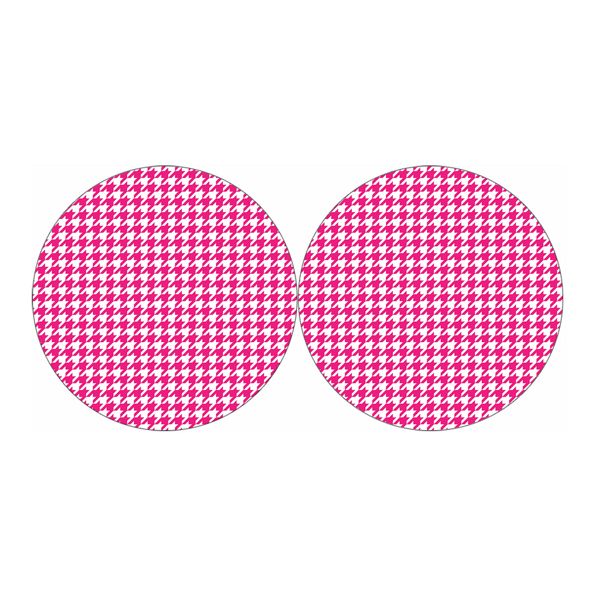 Hot Pink And White Houndstooth Print Car Coasters