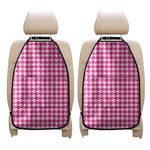 Hot Pink And White Houndstooth Print Car Seat Organizers