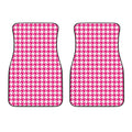 Hot Pink And White Houndstooth Print Front Car Floor Mats