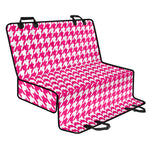 Hot Pink And White Houndstooth Print Pet Car Back Seat Cover