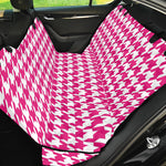 Hot Pink And White Houndstooth Print Pet Car Back Seat Cover