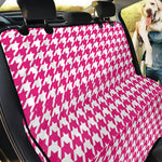 Hot Pink And White Houndstooth Print Pet Car Back Seat Cover