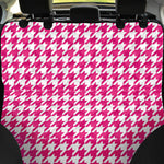 Hot Pink And White Houndstooth Print Pet Car Back Seat Cover