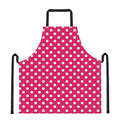 Hot Pink And White Polka Dot Print Apron