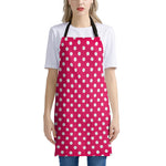 Hot Pink And White Polka Dot Print Apron