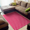 Hot Pink And White Polka Dot Print Area Rug