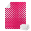 Hot Pink And White Polka Dot Print Blanket