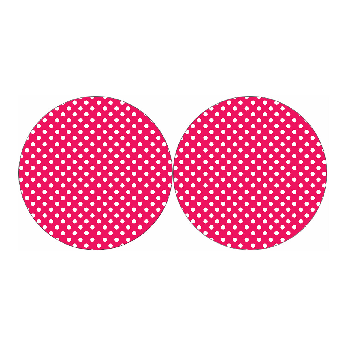 Hot Pink And White Polka Dot Print Car Coasters