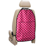 Hot Pink And White Polka Dot Print Car Seat Organizers