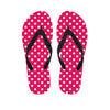 Hot Pink And White Polka Dot Print Flip Flops