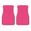 Hot Pink And White Polka Dot Print Front Car Floor Mats