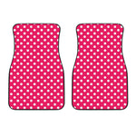 Hot Pink And White Polka Dot Print Front Car Floor Mats