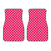 Hot Pink And White Polka Dot Print Front Car Floor Mats