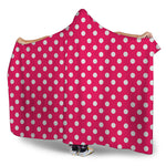 Hot Pink And White Polka Dot Print Hooded Blanket