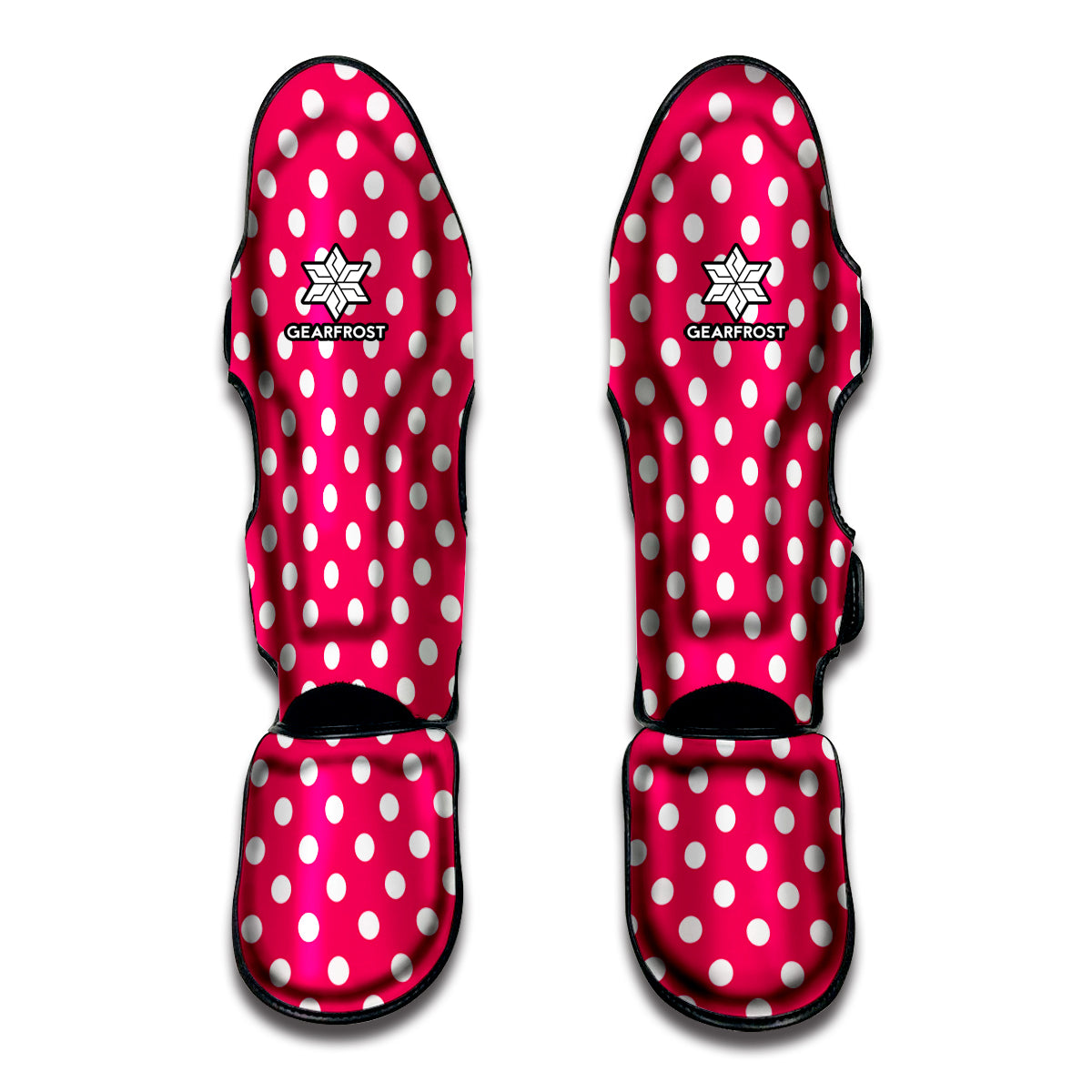 Hot Pink And White Polka Dot Print Muay Thai Shin Guard