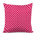 Hot Pink And White Polka Dot Print Pillow Cover