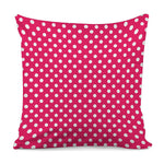 Hot Pink And White Polka Dot Print Pillow Cover