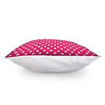 Hot Pink And White Polka Dot Print Pillow Cover
