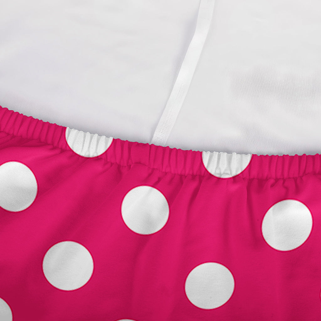 Hot Pink And White Polka Dot Print Sofa Cover