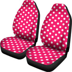 Hot Pink And White Polka Dot Print Universal Fit Car Seat Covers