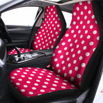 Hot Pink And White Polka Dot Print Universal Fit Car Seat Covers