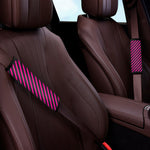 Hot Pink Black And Blue Stripes Print Car Seat Belt Covers