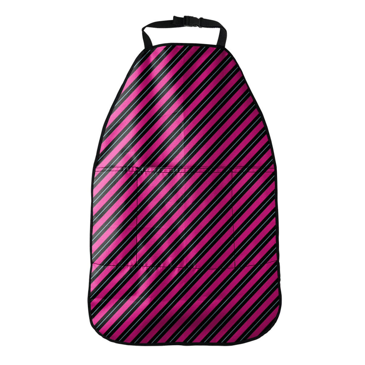 Hot Pink Black And Blue Stripes Print Car Seat Organizers