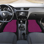 Hot Pink Black And Blue Stripes Print Front and Back Car Floor Mats