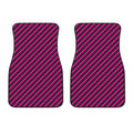 Hot Pink Black And Blue Stripes Print Front Car Floor Mats