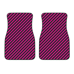 Hot Pink Black And Blue Stripes Print Front Car Floor Mats