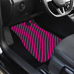 Hot Pink Black And Blue Stripes Print Front Car Floor Mats