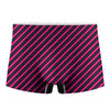 Hot Pink Black And Blue Stripes Print Men's Boxer Briefs