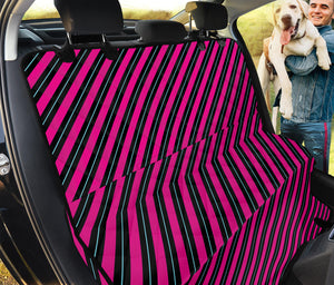 Hot Pink Black And Blue Stripes Print Pet Car Back Seat Cover