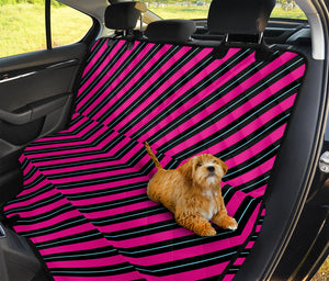 Hot Pink Black And Blue Stripes Print Pet Car Back Seat Cover