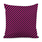Hot Pink Black And Blue Stripes Print Pillow Cover