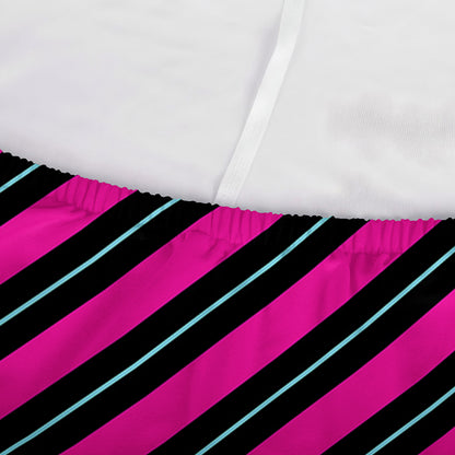 Hot Pink Black And Blue Stripes Print Sofa Cover