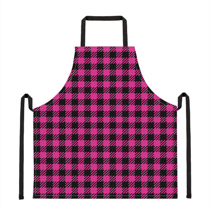 Hot Pink Buffalo Plaid Print Apron
