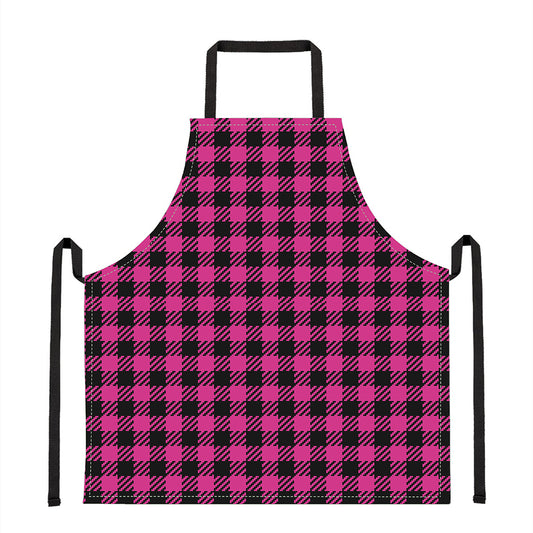 Hot Pink Buffalo Plaid Print Apron