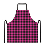 Hot Pink Buffalo Plaid Print Apron