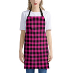 Hot Pink Buffalo Plaid Print Apron